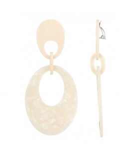 Creme oorclips met een effen oor stukje