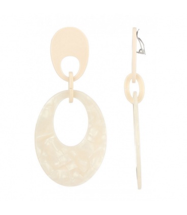 Creme oorclips met een effen oor stukje