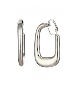 Oorclips zilverkleurig met moderne geometrische vorm