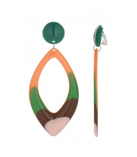 Trendy groene, oranje gekleurde oorclips