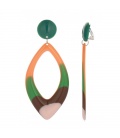 Trendy groene, oranje gekleurde oorclips