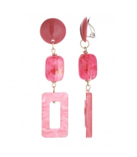 Oorclips roze met drie verschillende accenten