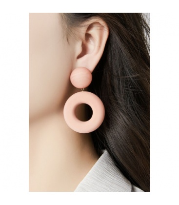 Blauw, groenige oorclips met hars rubber effect