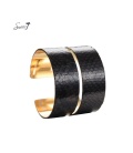 Zwarte armband van imitatie leer