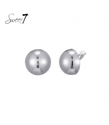 Zilverkleurige bolle oorclips