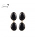 Oorbellen met dubbele zwarte cat eye stenen