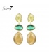 Groene oorhangers met cat eye stenen en een goudkleurige omlijsting