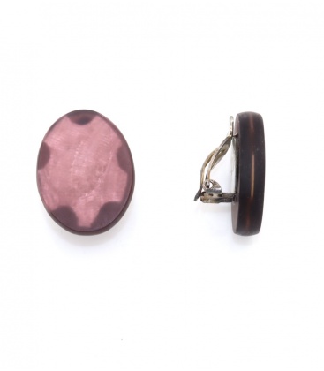 Oorclips in ovale paarse retro stijl