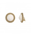 Oorclips wit met een bewerkte goudkleurige rand