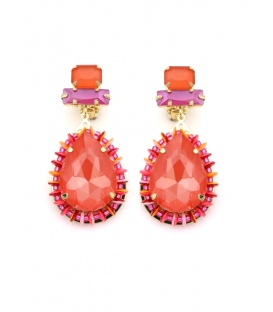Oorclips oranje, rood met opvallende kleurencombinatie 