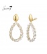 Oorclips met heldere strass steentjes en goudkleurige top