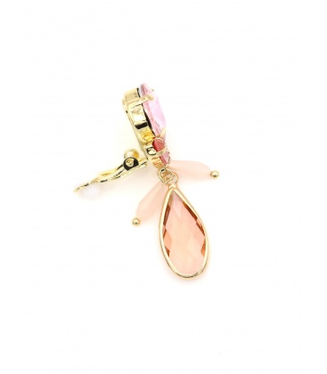 Oorclip in zachte tinten met goudkleurige rand