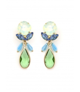 Oorclips met frisse kleurenmix en goudkleurig detail