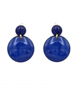 Oorclips blauw met een transparante hanger