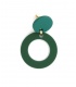 Groene oorclips met ronde open vorm als hanger