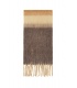 Gekleurde bruine sjaal met franjes in warme tinten