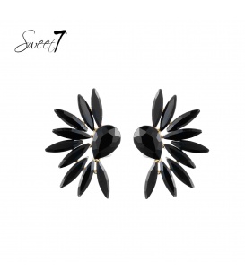 Oorbellen zwart in waaiervorm