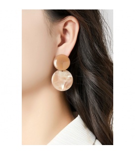 Oorclips zwart met print en effen bovenkant