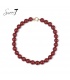 Halsketting in klassiek rood met goudkleurige sluiting