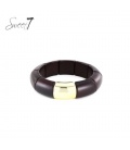 Armband bruin met een breed design en goudkleurig accent
