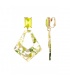 Oorclips met lichtgroene sier steen en gekleurde hanger