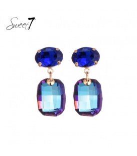 Oorbellen in saffierblauw met kleurverloop