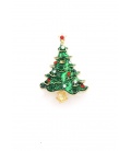 Broche feestelijke kerstboom met gekleurde steentjes
