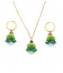 Halsketting met bijpassende oorbellen en kerstboom design