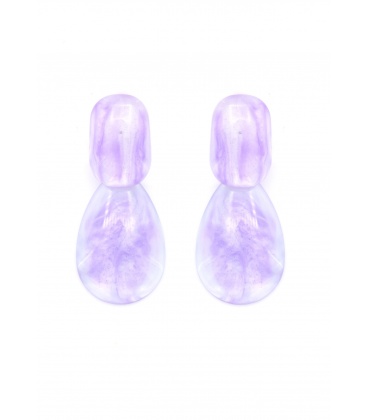 Oorclips in transparant paars met marmerlook