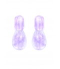 Oorclips in transparant paars met marmerlook