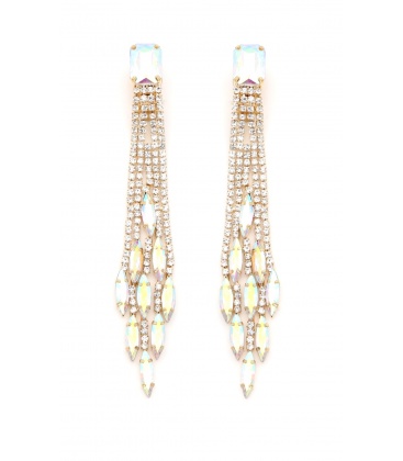 Oorclips goudkleurig met heldere fonkelende steentjes