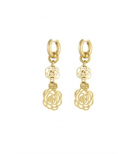 Goudkleurige oorringen met een hart en een sterretje