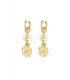 Oorbellen met drie goudkleurige bloemenhangers