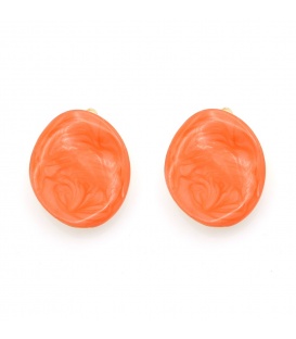 Vrolijke oorclips in warme oranje tint