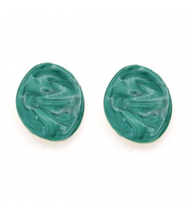 Oorclips groen met een golvend effect 