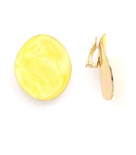 Oorclips geel met een vrolijke uitstraling 