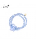 Armband met blauwe kralen en bloemaccent