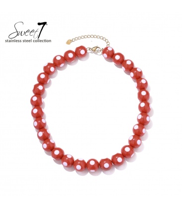 Halsketting kort rood design en luxe details