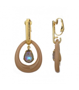 Oorclips Taupe met een goudkleurige oor stukje