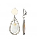 Oorclips zilverkleurig met natuurlijke schelp hanger