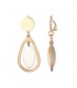 Oorclips rose gold met ivoorkleurige en een open ovale hanger 