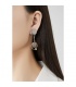 Oorclips met parelmoer cirkel en zilverkleurige hanger