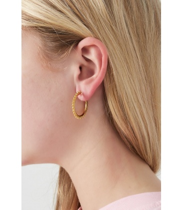 Oorclips goudkleurige met bolvormige rand en een kunststof oor stukje