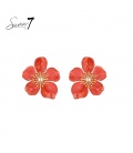 Oorbellen irood met bloemdesign en goudkleurige kern