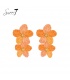Oorbellen met oranje bloemen en goudkleurige details