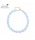 Halsketting met pastelblauwe kralen en verstelbare ketting