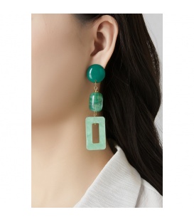 Oorclips met geometrische vormen in blauwdesign