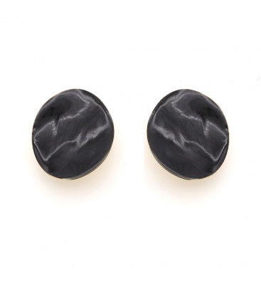 Oorclips met blauwe marmerlook.