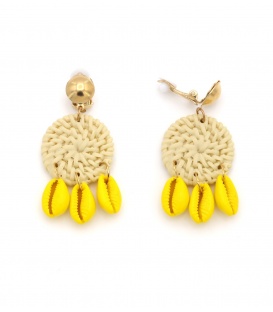 Oorclips met blauwe marmerlook.