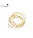 Armband set met lichtgele kralen en goudkleurige accenten